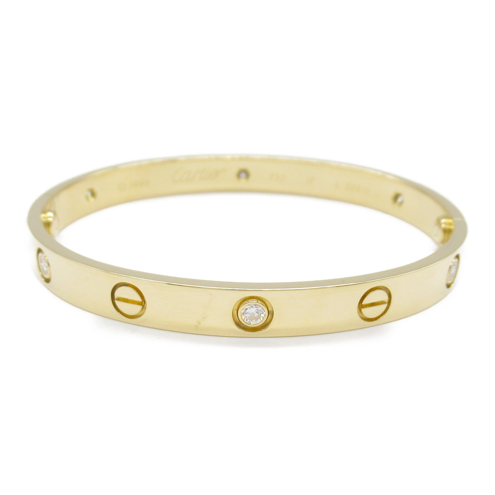 Cartier Love Half Diamond Bracelet K18 Gold