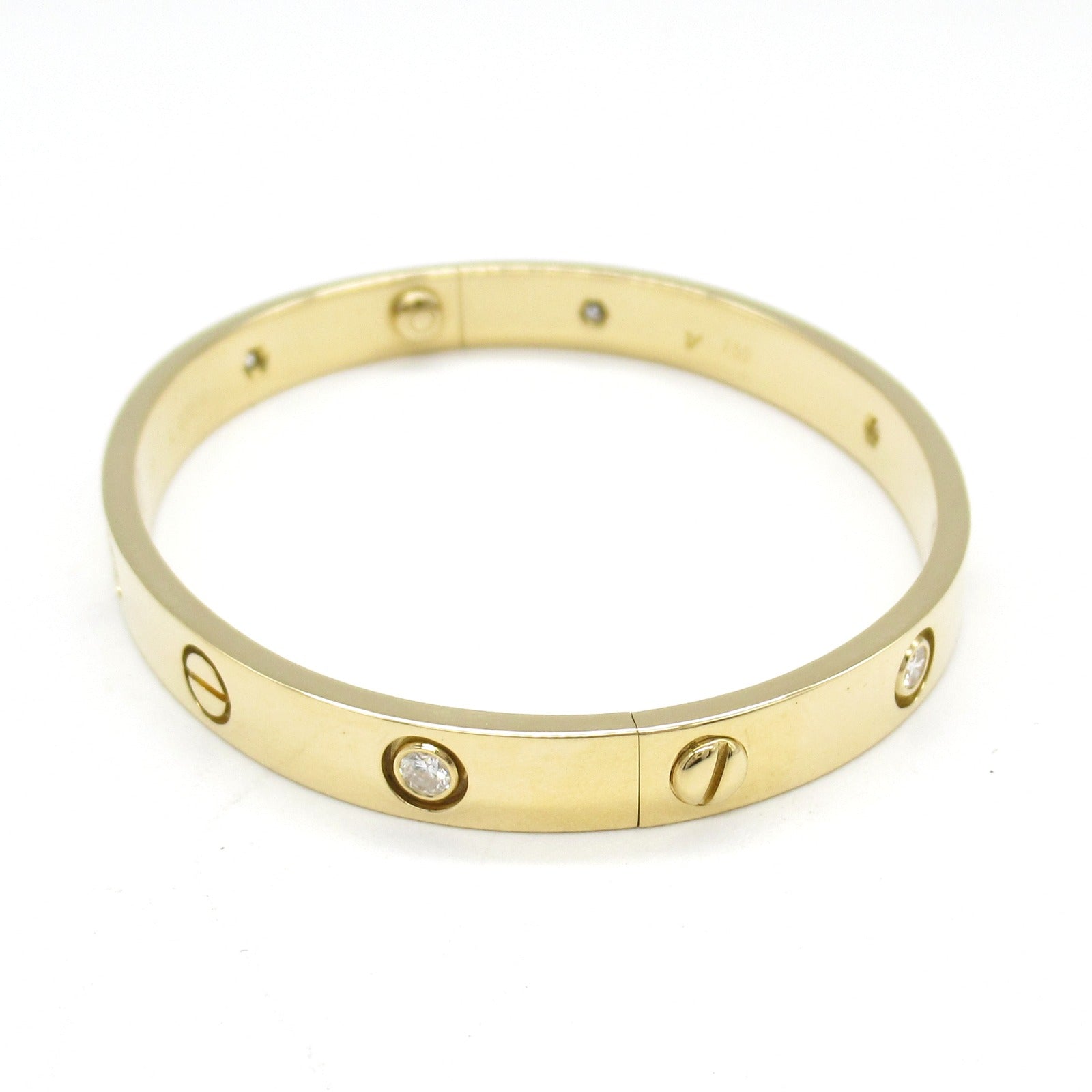 Cartier Love Half Diamond Bracelet K18 Gold