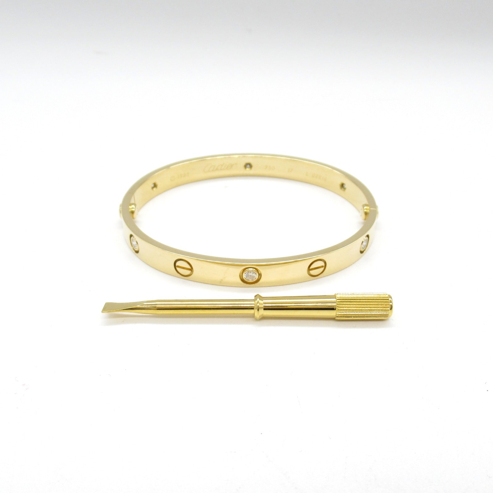 Cartier Love Half Diamond Bracelet K18 Gold