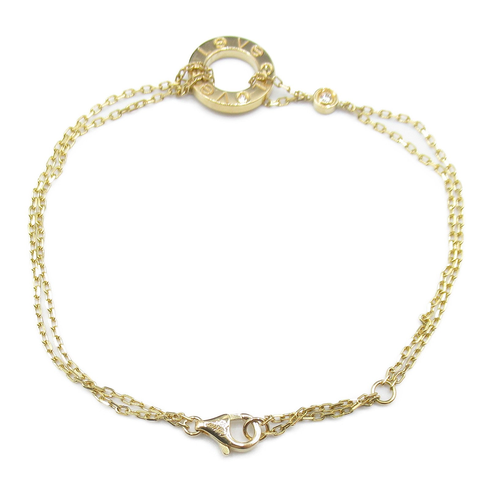 Cartier Love Circle 2P Diamond Bracelet K18 Yellow Gold