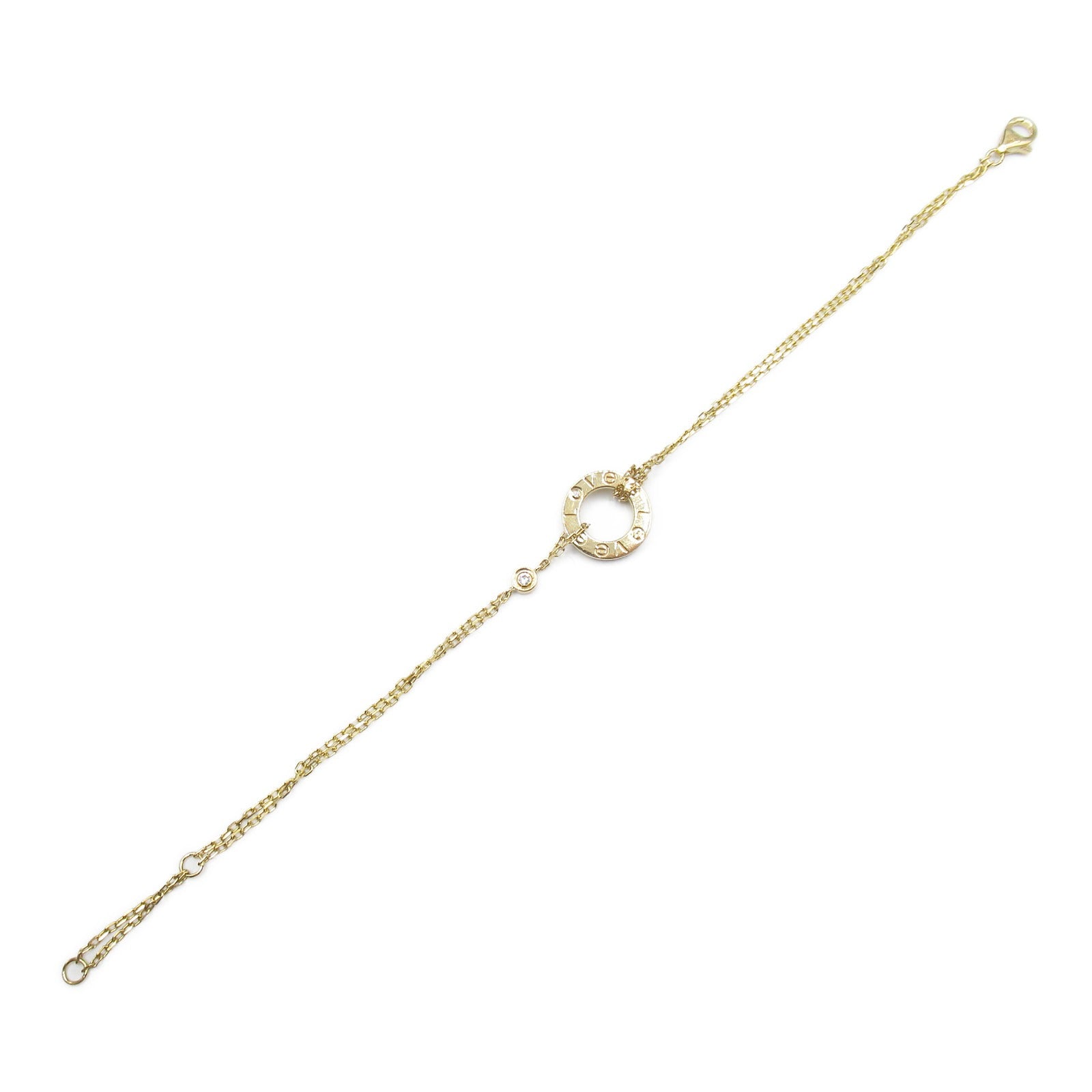 Cartier Love Circle 2P Diamond Bracelet K18 Yellow Gold