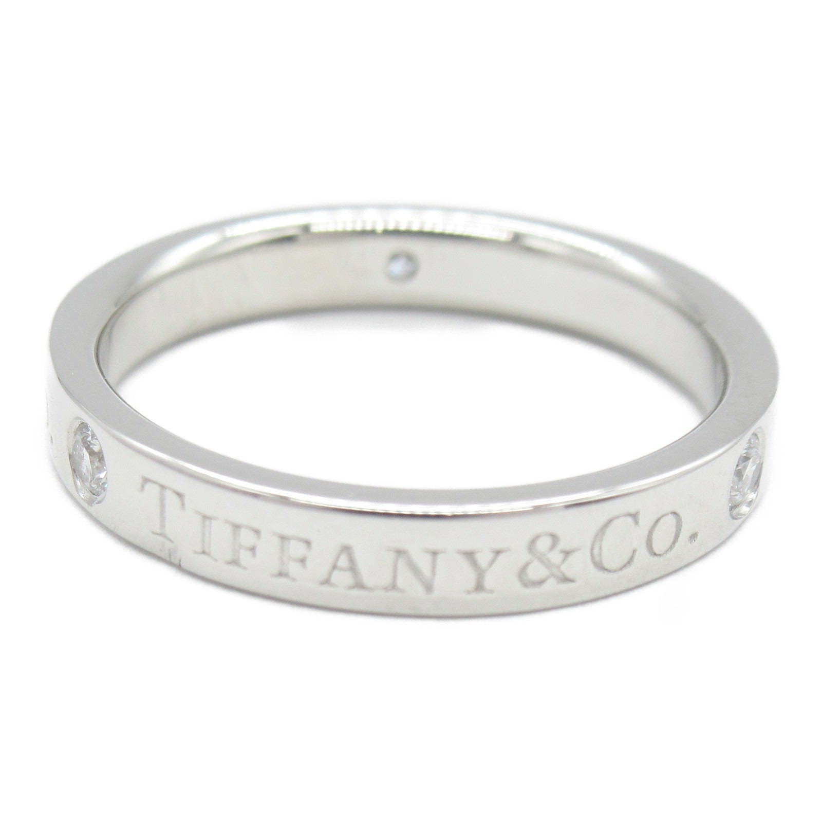 Tiffany & Co Platinum Flat Band Ring  Metal Ring in Great Condition