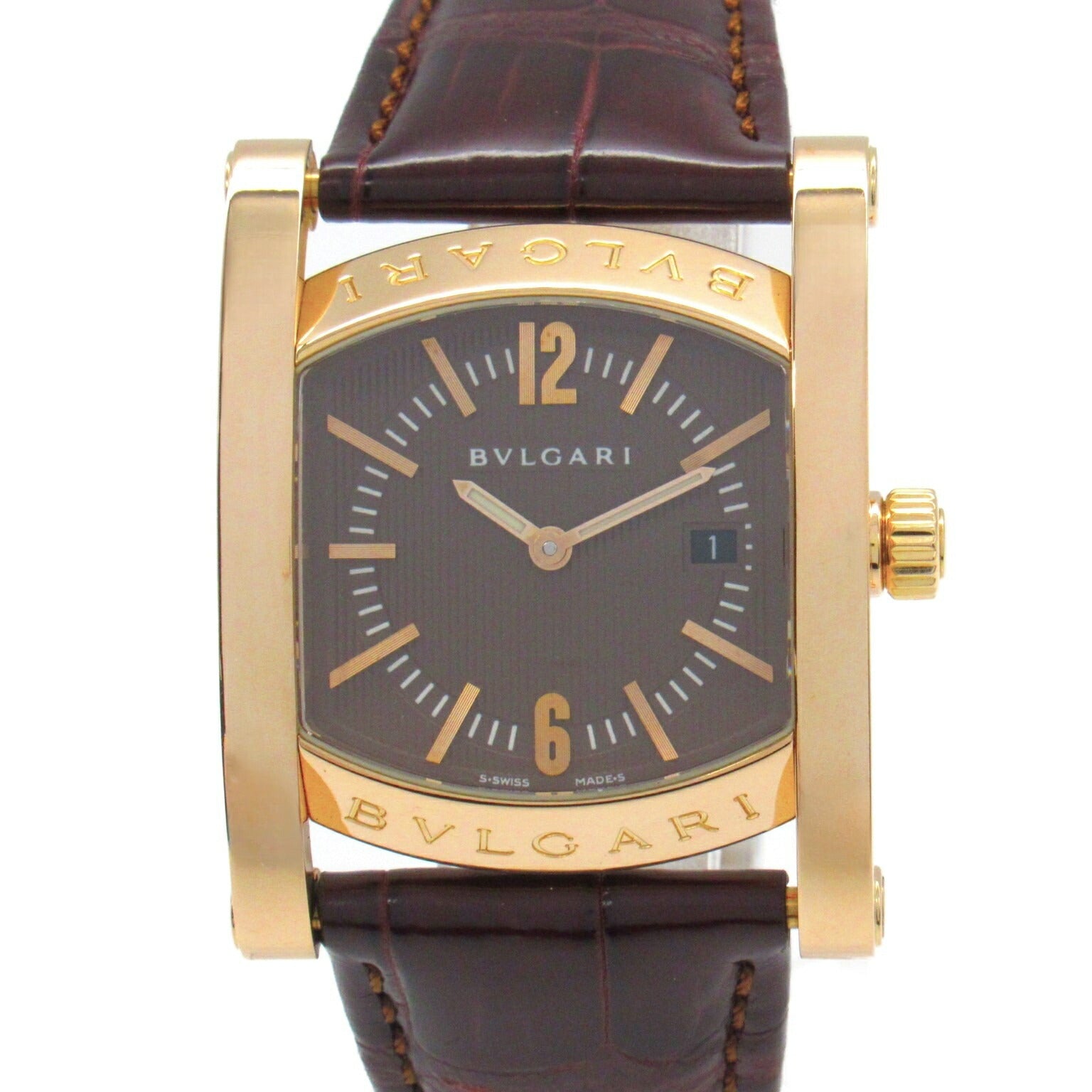 Bvlgari Assioma Watch K18PG Pink Gold Leather