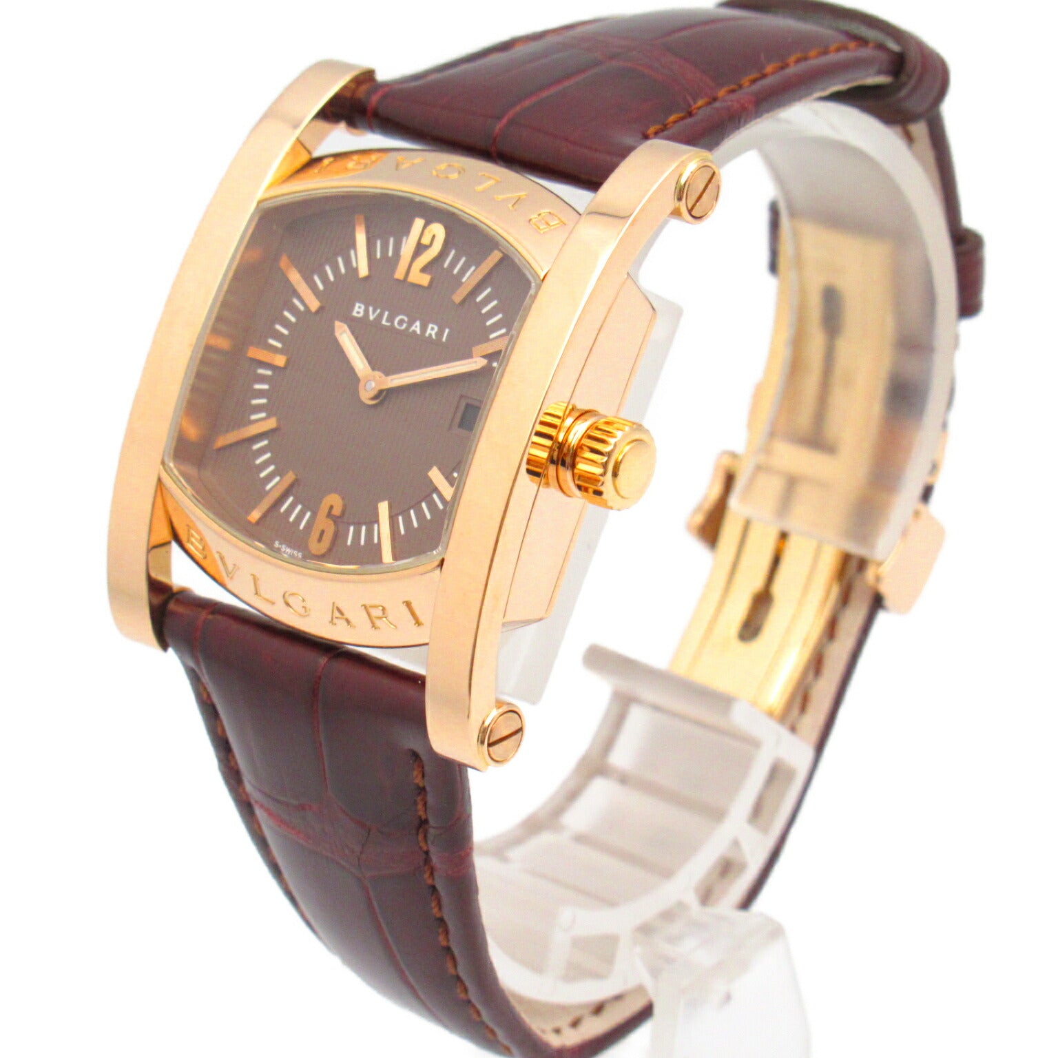 Bvlgari Assioma Watch K18PG Pink Gold Leather