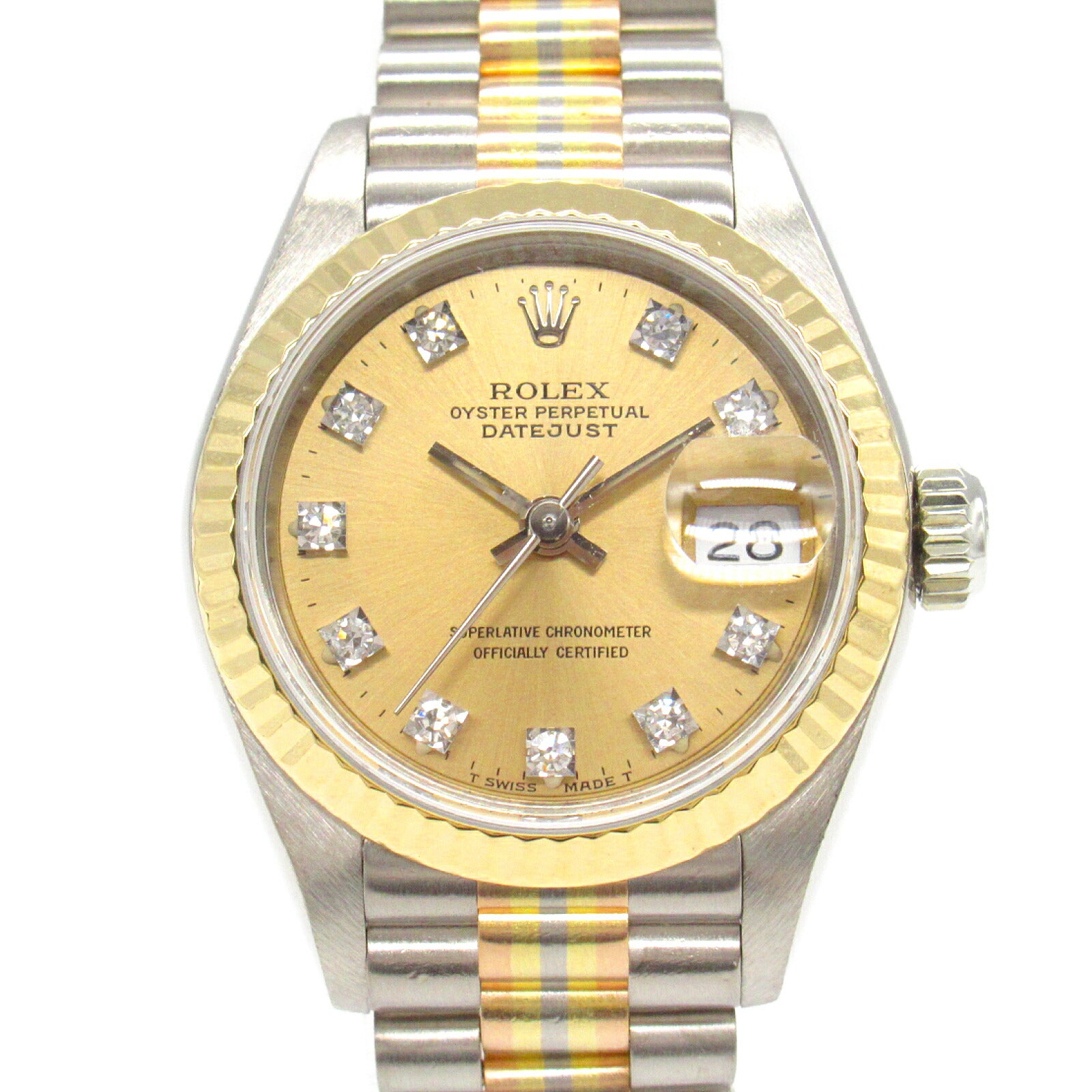 Rolex Datejust 10P Diamond Watch Stainless Steel K18 Gold