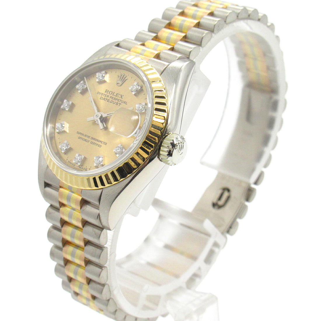 Rolex Datejust 10P Diamond Watch Stainless Steel K18 Gold