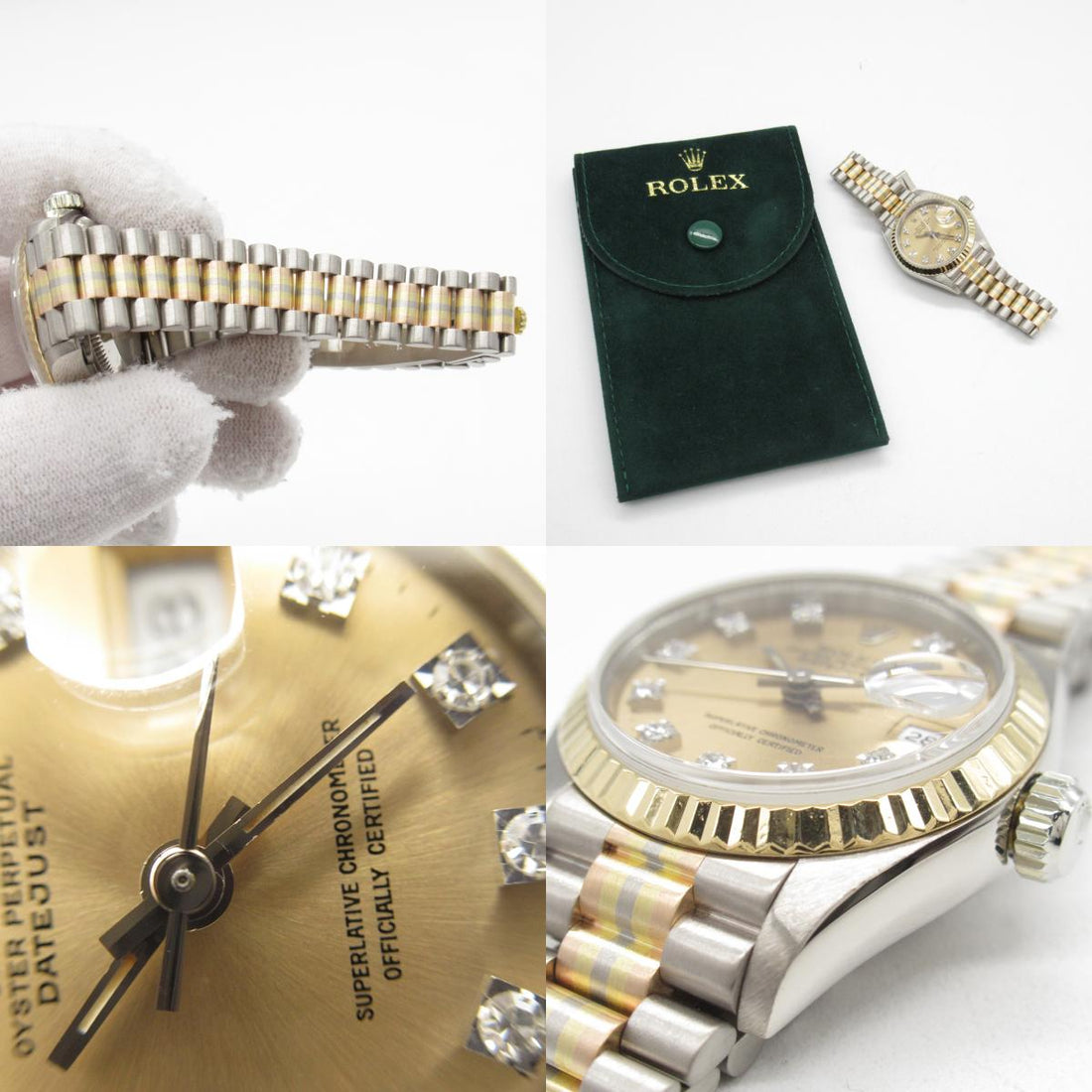 Rolex Datejust 10P Diamond Watch Stainless Steel K18 Gold