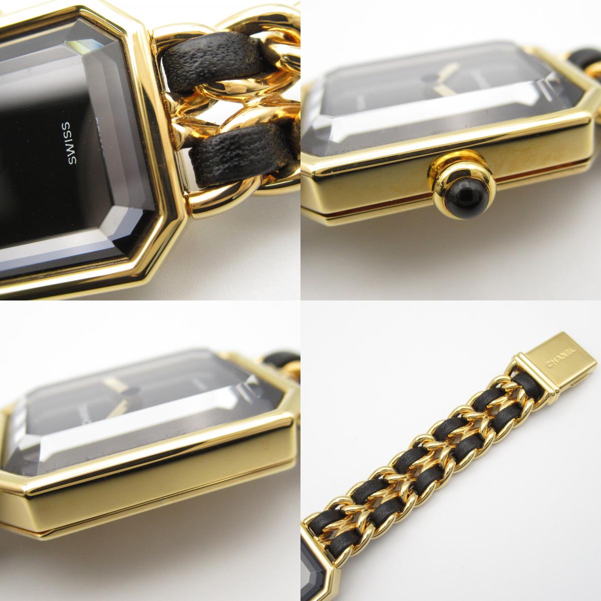 Chanel Premiere M Watch Gold Plated Leather