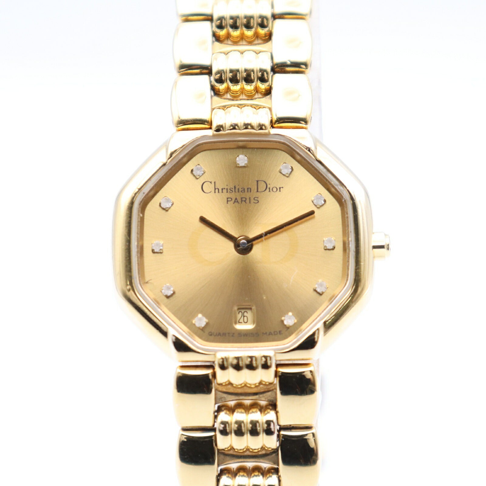 Dior Octagon Quartz Watch Gold Plated