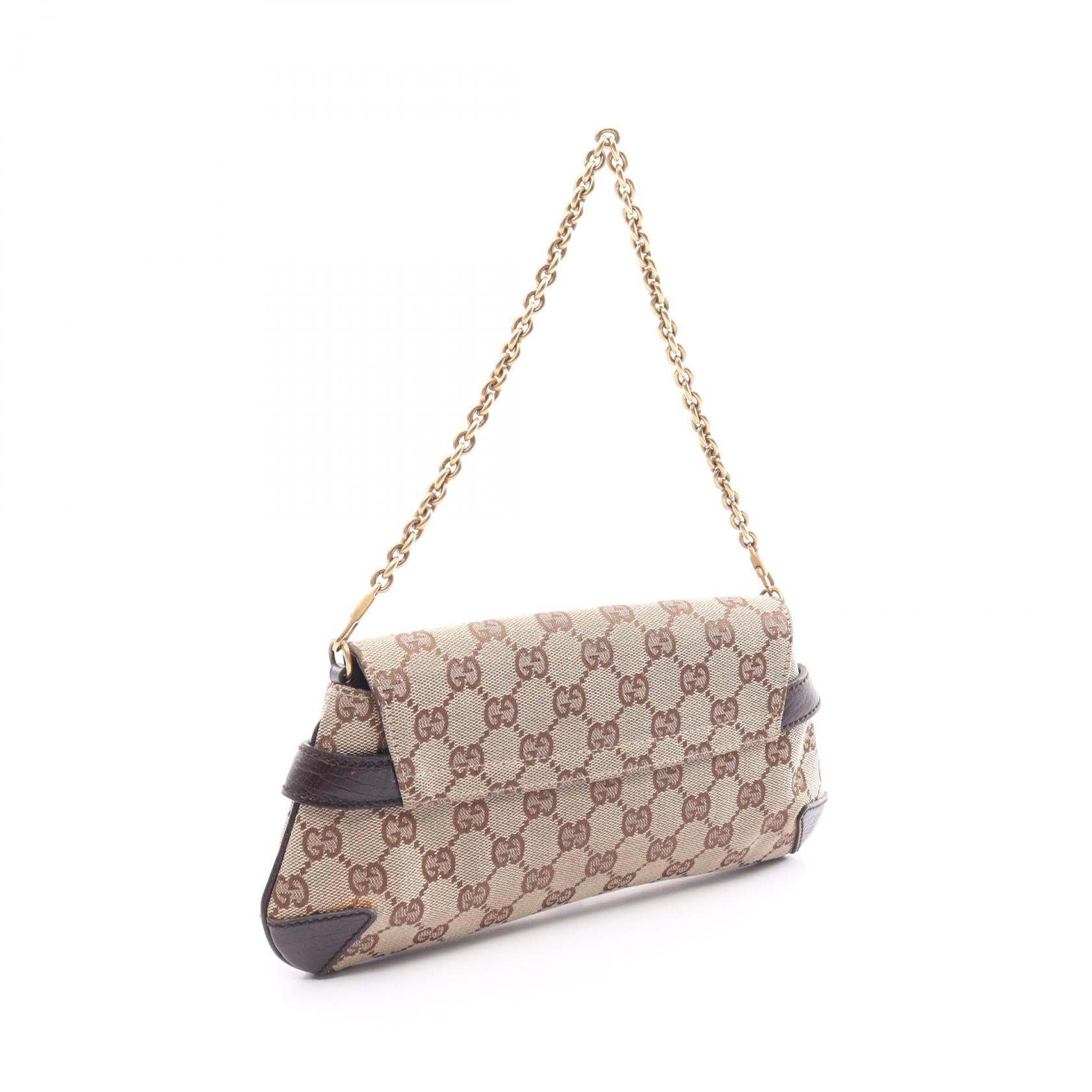 Gucci Horsebit GG Canvas Leather Handbag