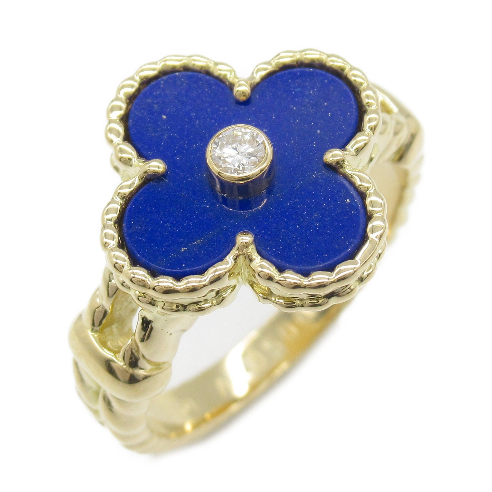 Van Cleef & Arpels Vintage Alhambra Ring Diamond Lapis Lazuli