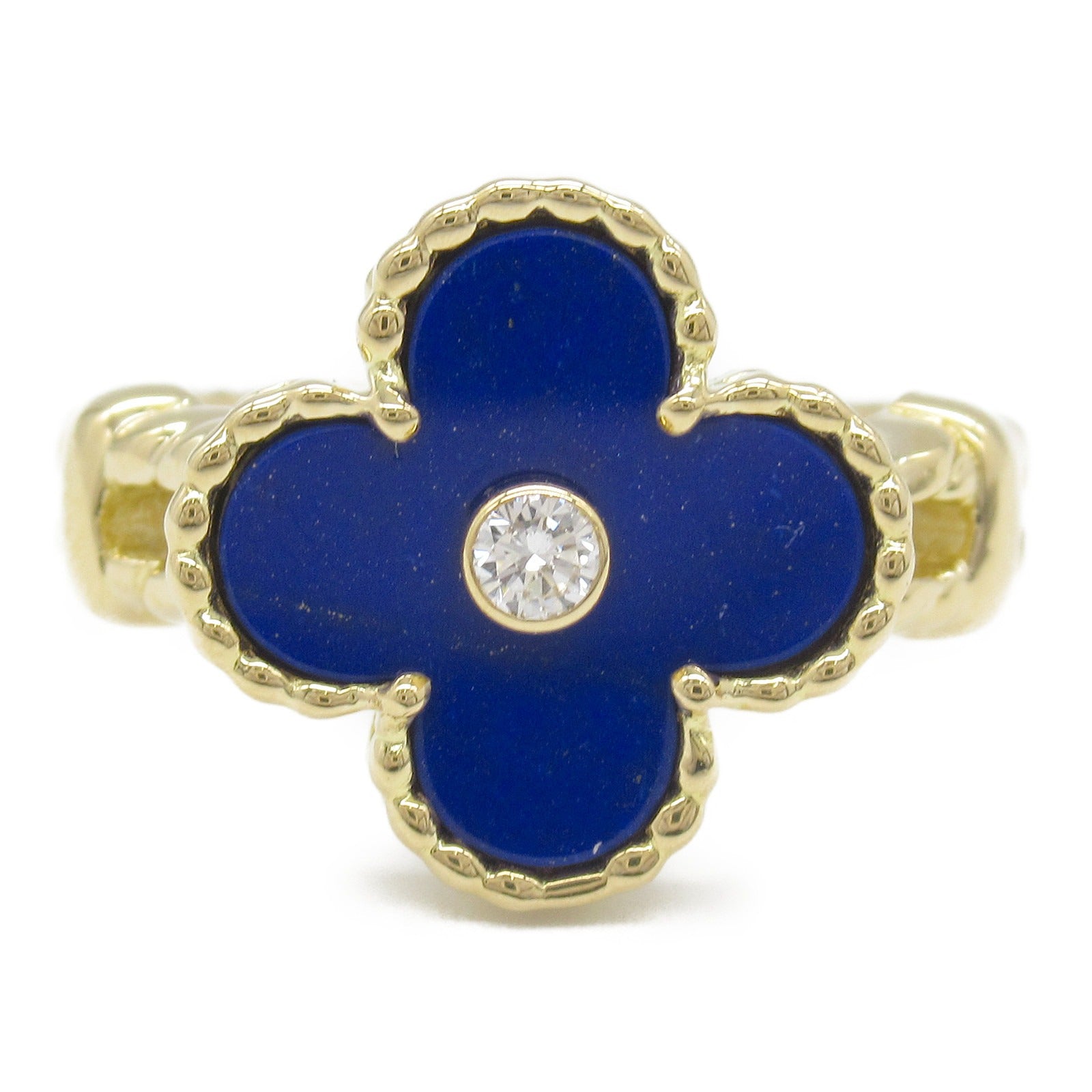 Van Cleef & Arpels Vintage Alhambra Ring Diamond Lapis Lazuli