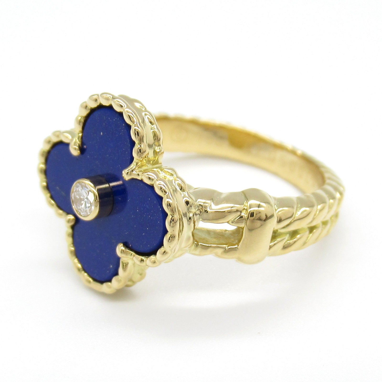 Van Cleef & Arpels Vintage Alhambra Ring Diamond Lapis Lazuli