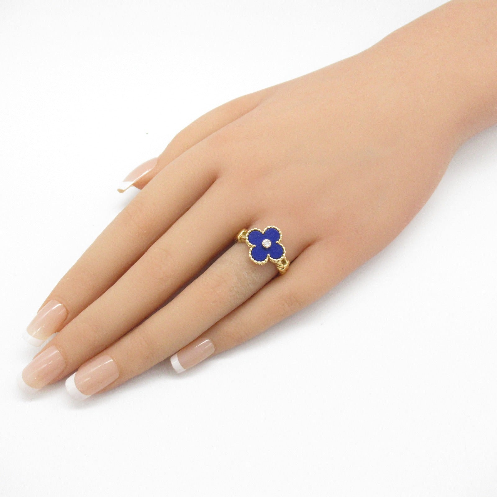 Van Cleef & Arpels Vintage Alhambra Ring Diamond Lapis Lazuli