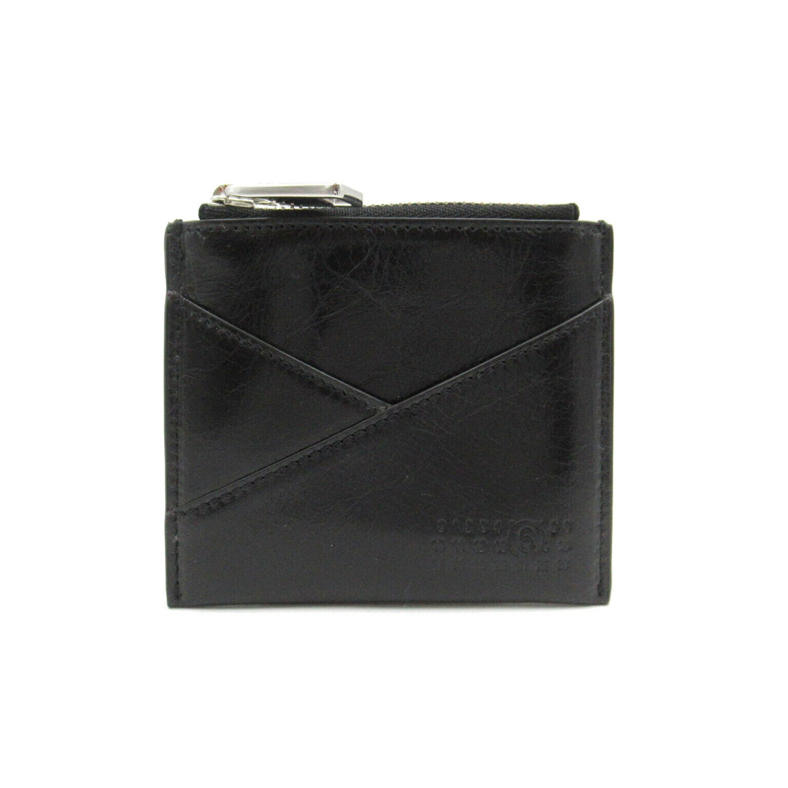 MM6 Leather Coin Case Wallet Black