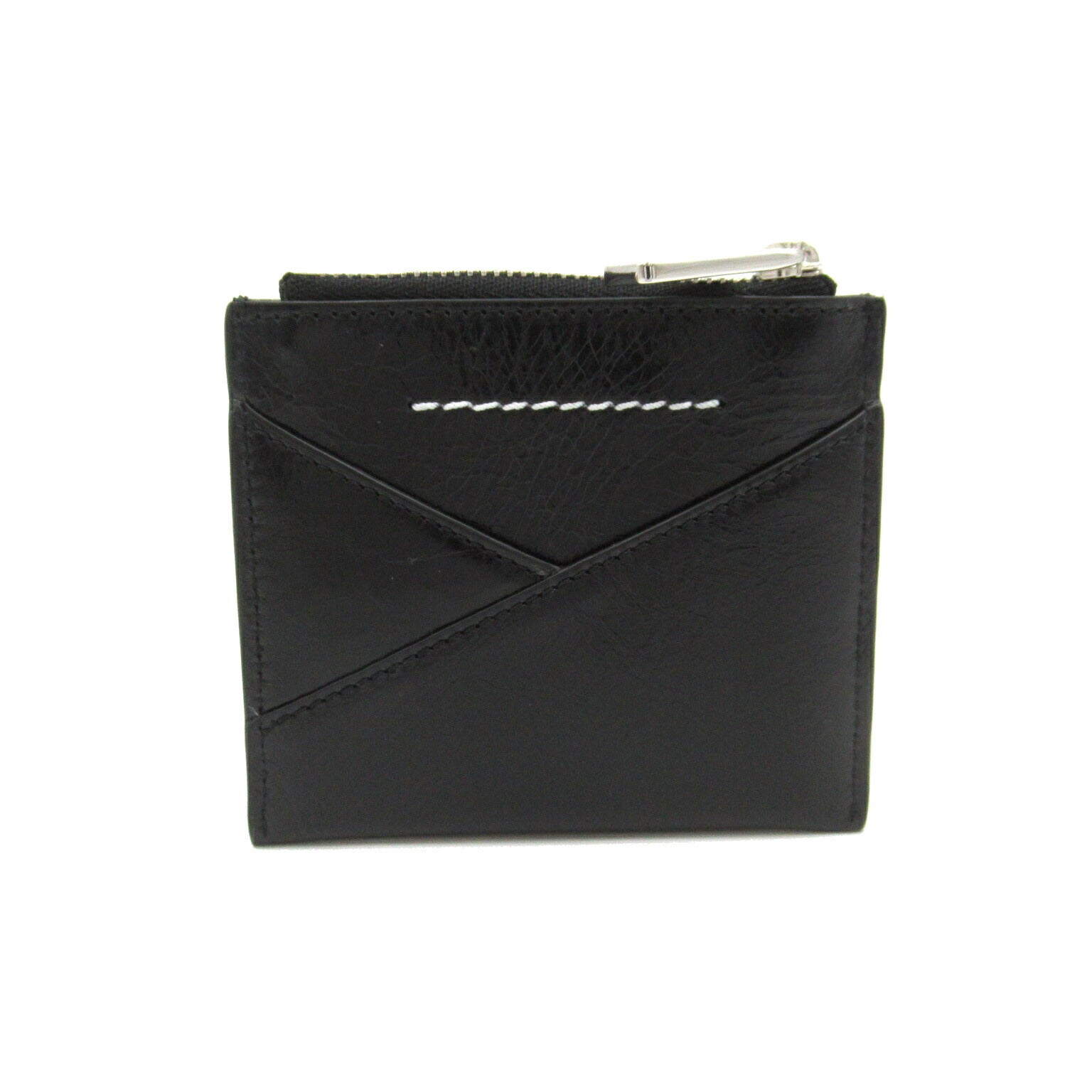 MM6 Leather Coin Case Wallet Black