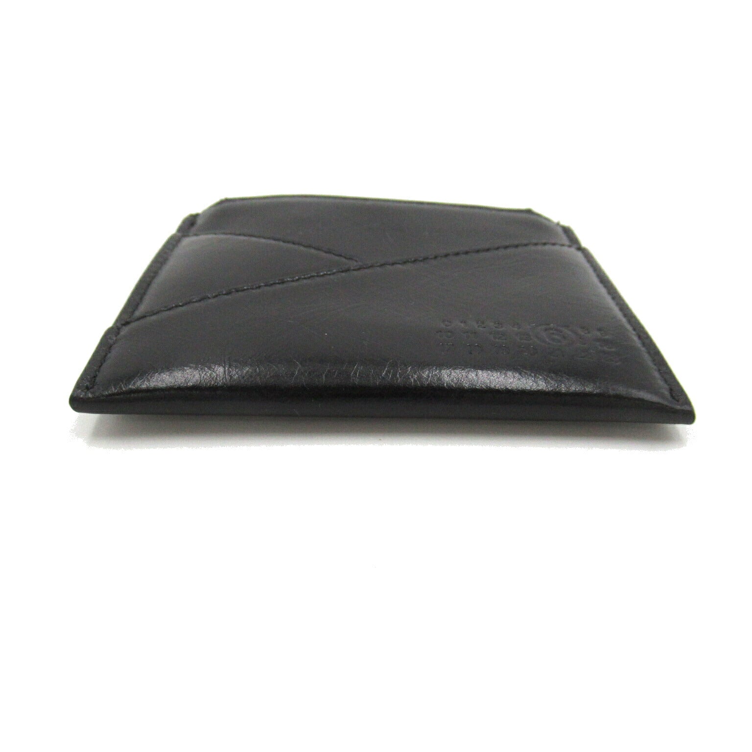 MM6 Leather Coin Case Wallet Black