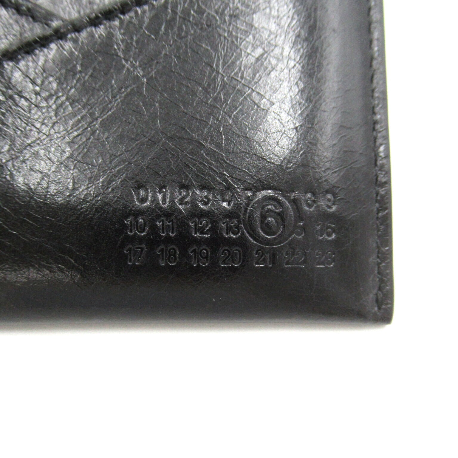 MM6 Leather Coin Case Wallet Black