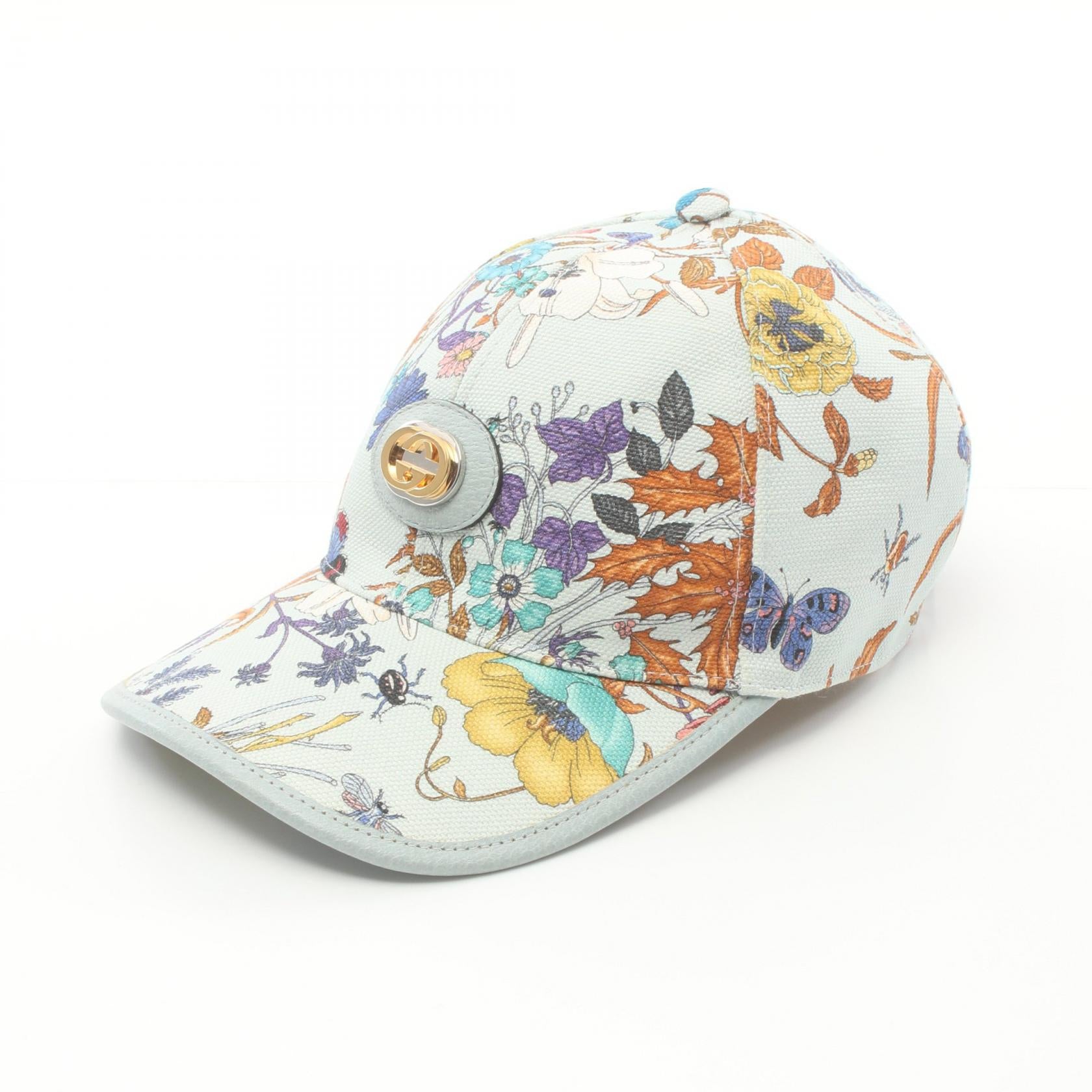 Gucci Flora Canvas Leather Cap