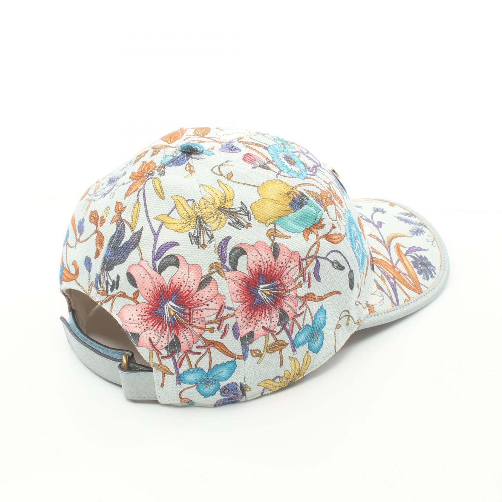 Gucci Flora Canvas Leather Cap