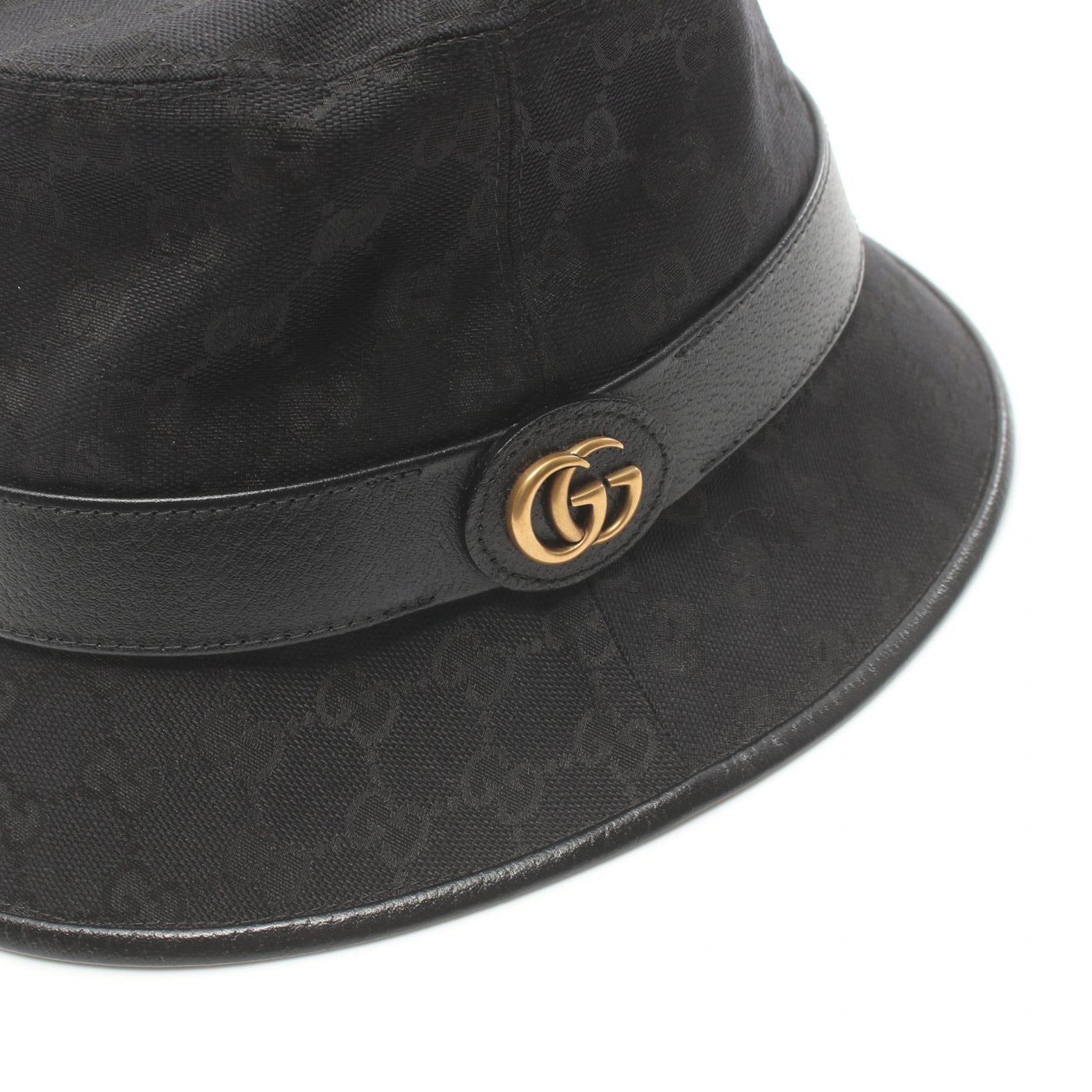 Gucci GG Marmont Canvas Leather Hat