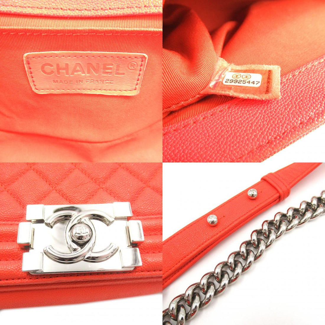 Chanel Boy Chain Shoulder Bag Caviar Leather