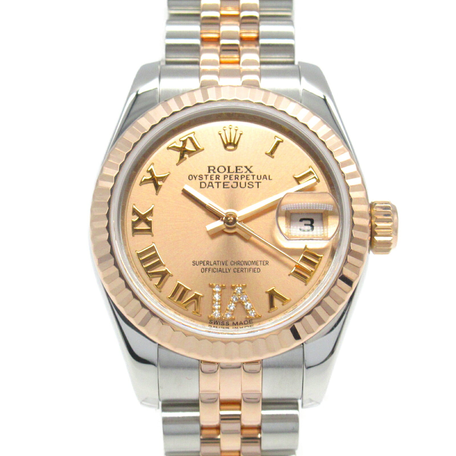 Rolex Datejust Pink Gold Stainless Steel Watch