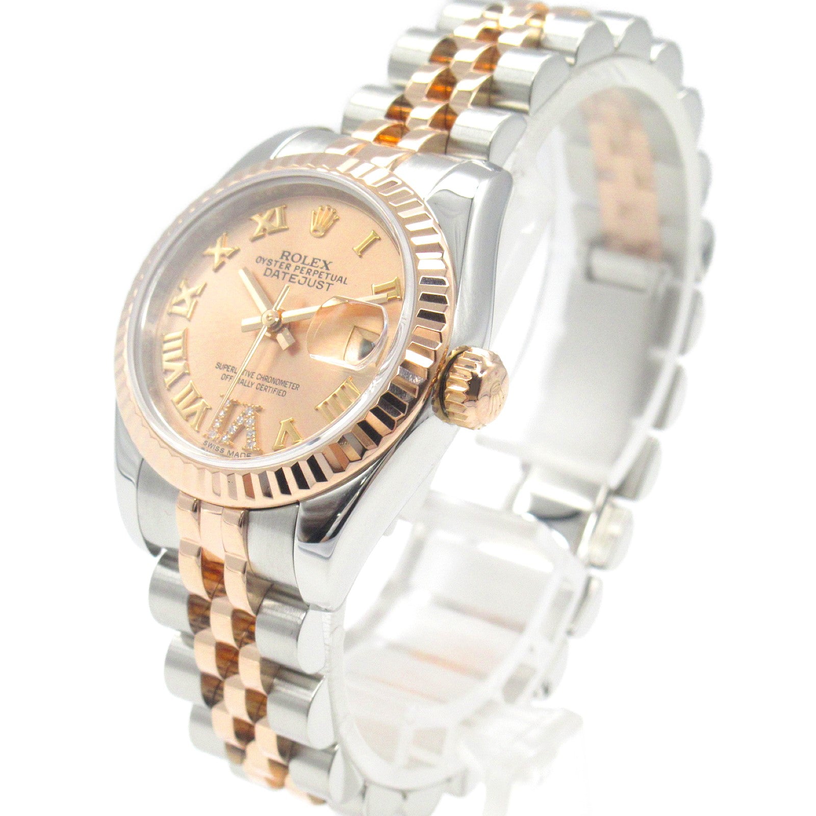 Rolex Datejust Pink Gold Stainless Steel Watch