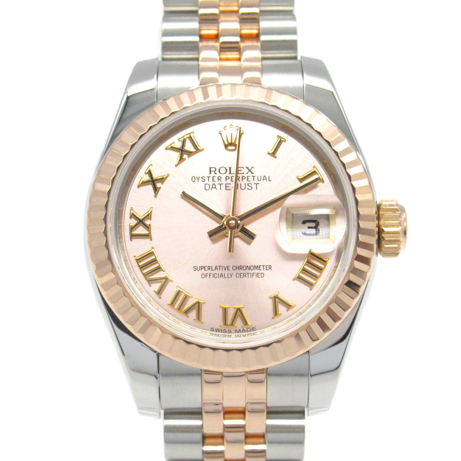 Rolex Datejust Pink Gold Stainless Steel Watch