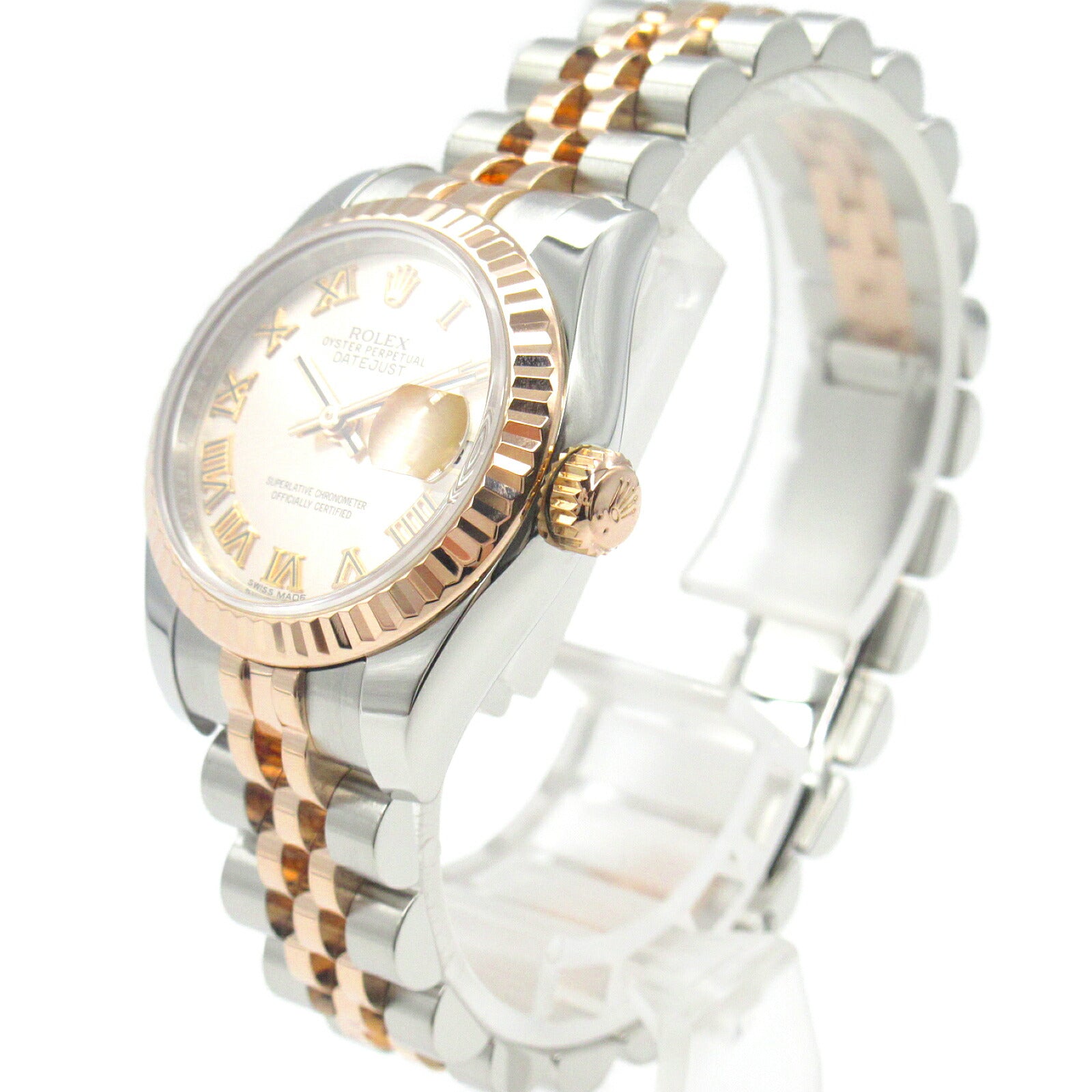 Rolex Datejust Pink Gold Stainless Steel Watch