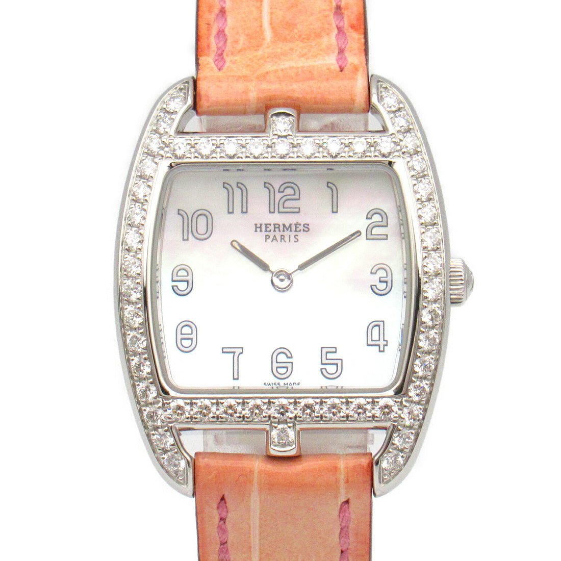 Hermes Cape Cod Tonneau Diamond Bezel Watch CT1.230