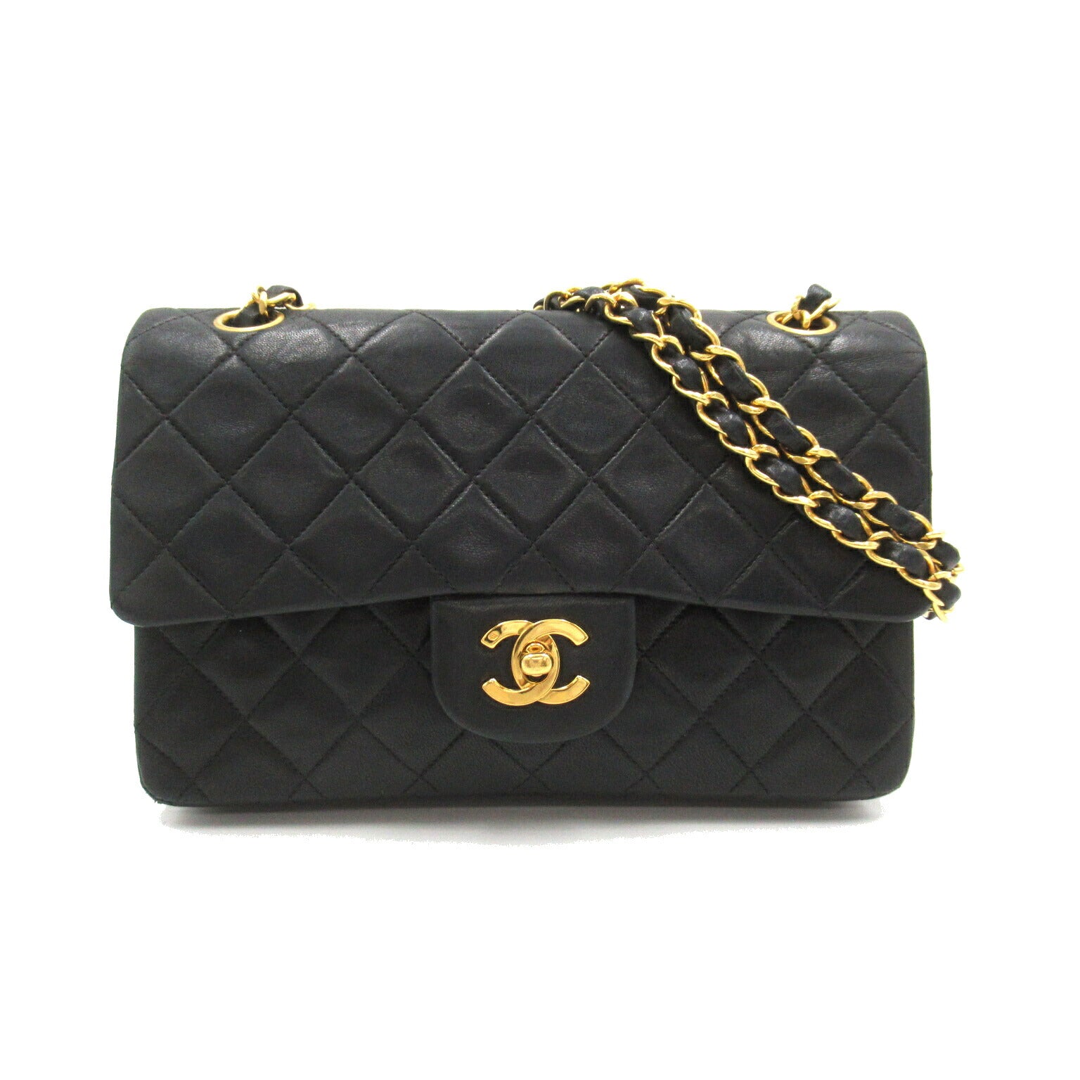 Chanel Lambskin Double Flap Shoulder Bag