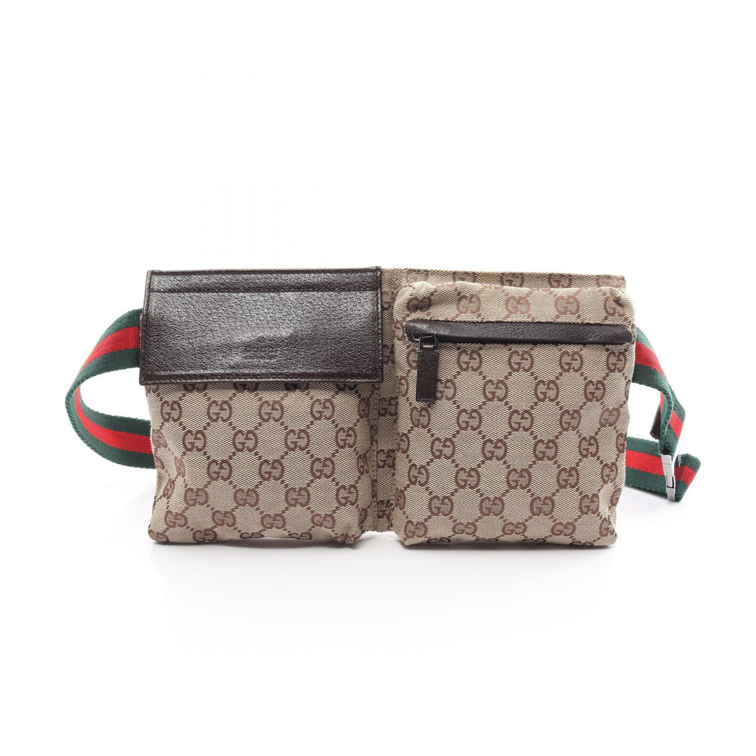 Gucci Canvas Leather Waist Bag 28566