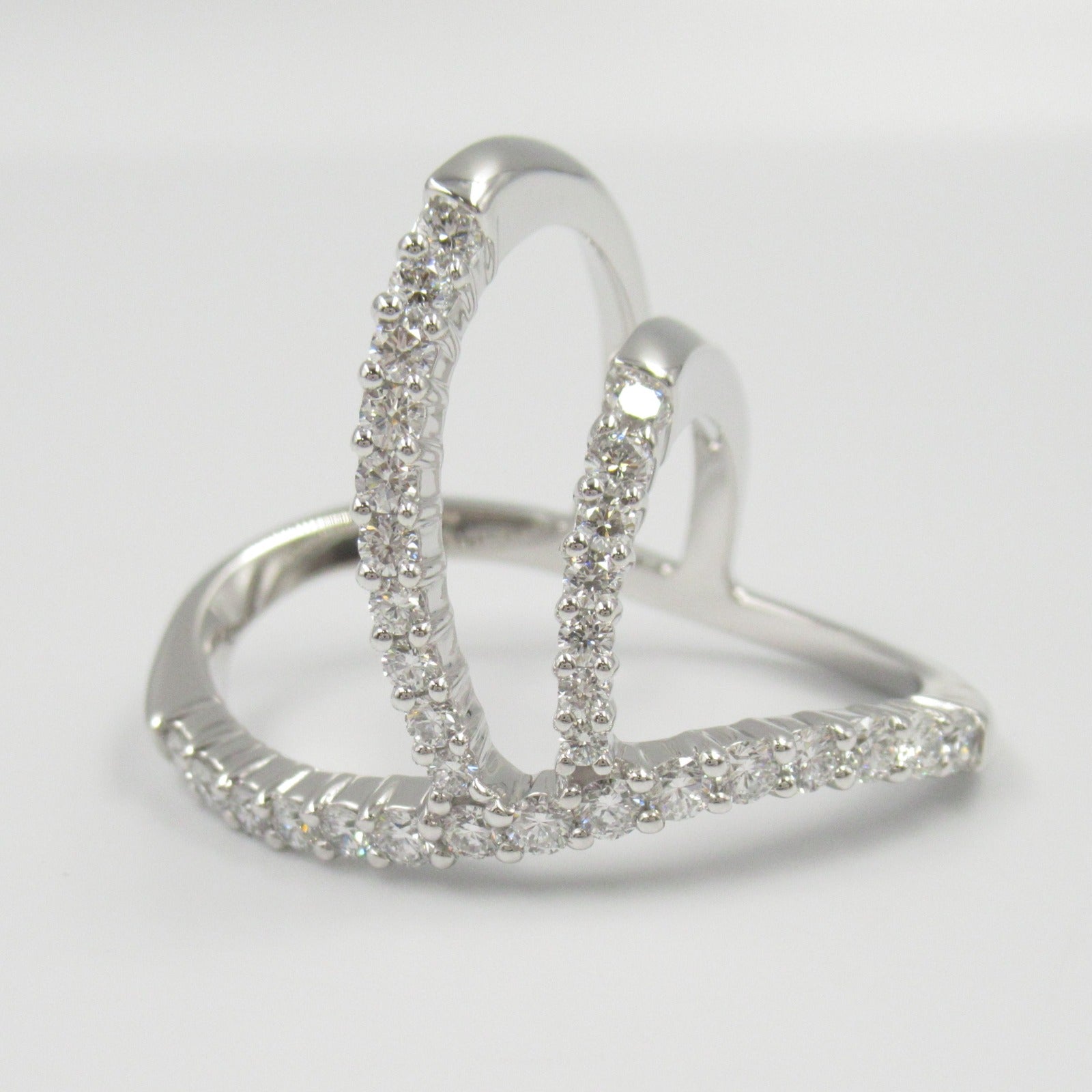 K18WG White Gold Diamond Ring Jewelry