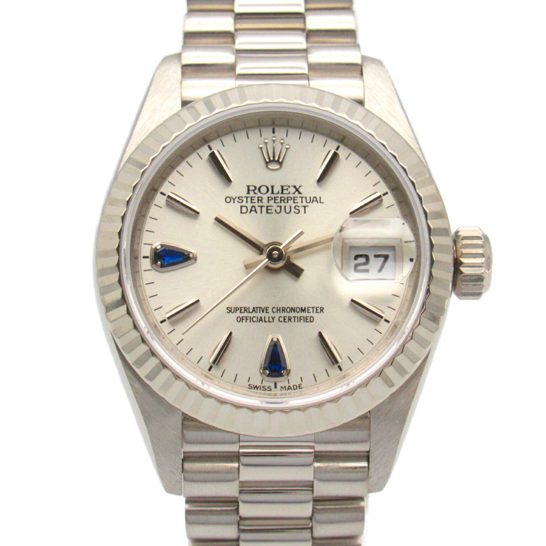 Rolex Datejust P Watch 18K White Gold Sapphire