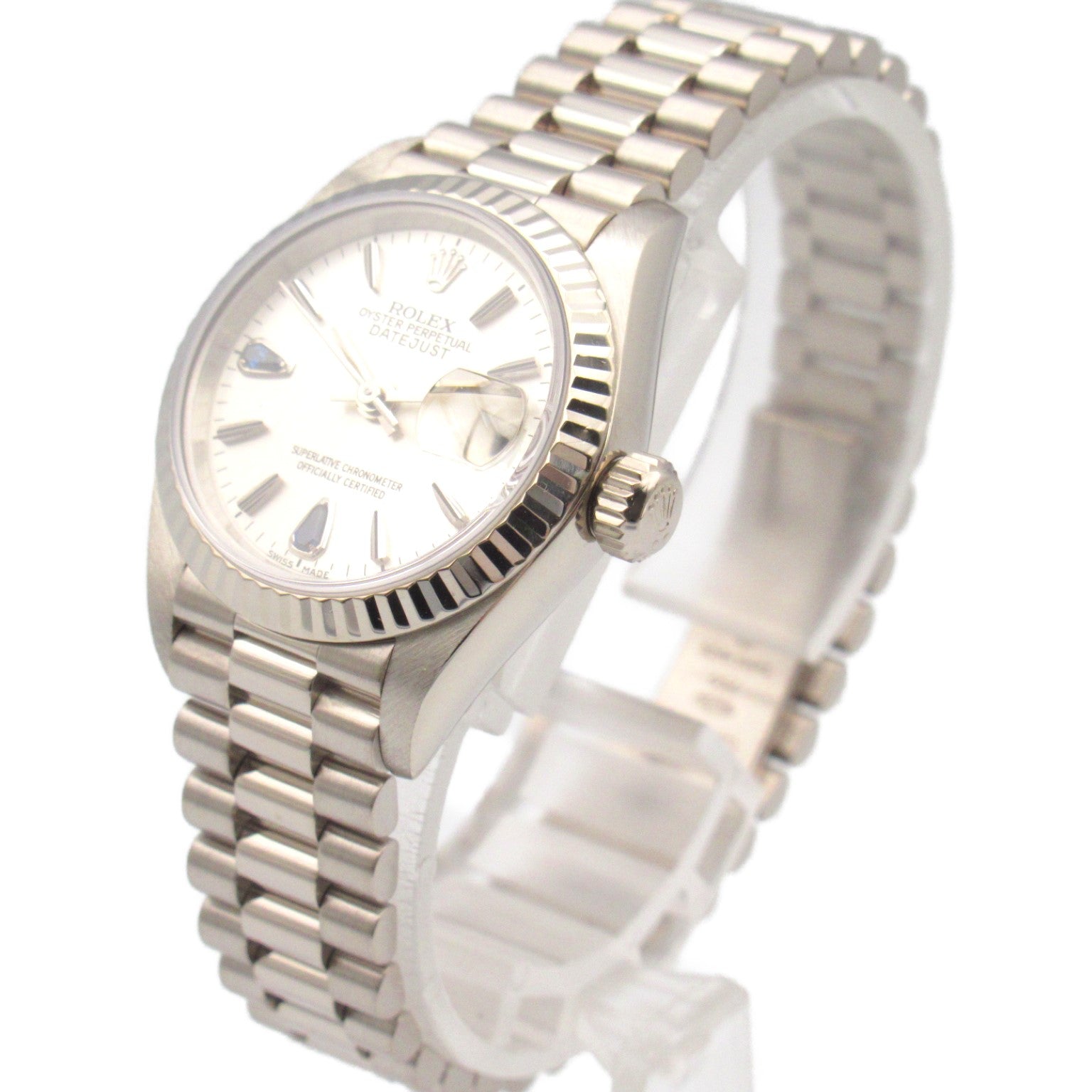 Rolex Datejust P Watch 18K White Gold Sapphire