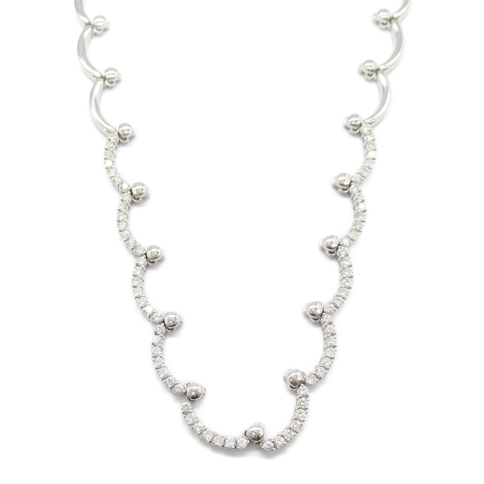 K18WG White Gold Diamond Necklace