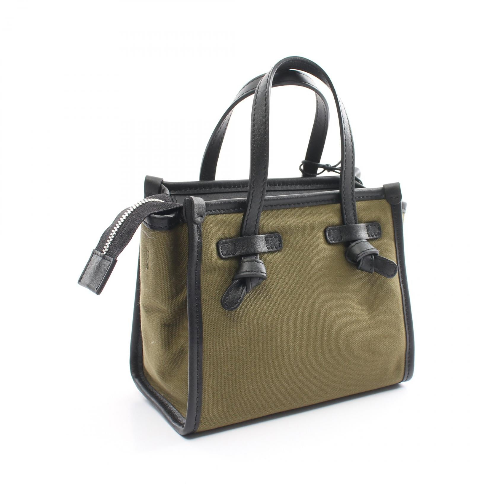 GIANNI CHIARINI Miss Marcella Canvas Leather Handbag