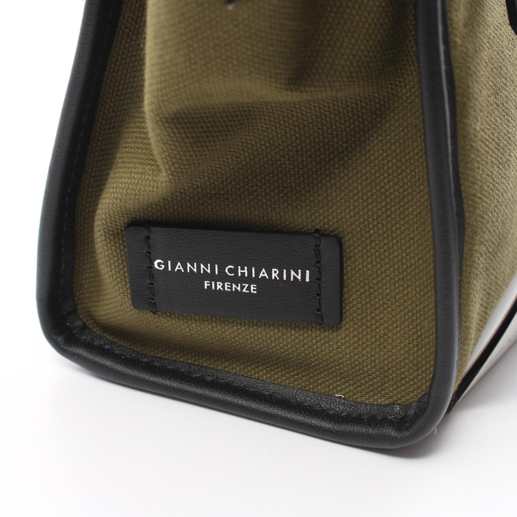 GIANNI CHIARINI Miss Marcella Canvas Leather Handbag