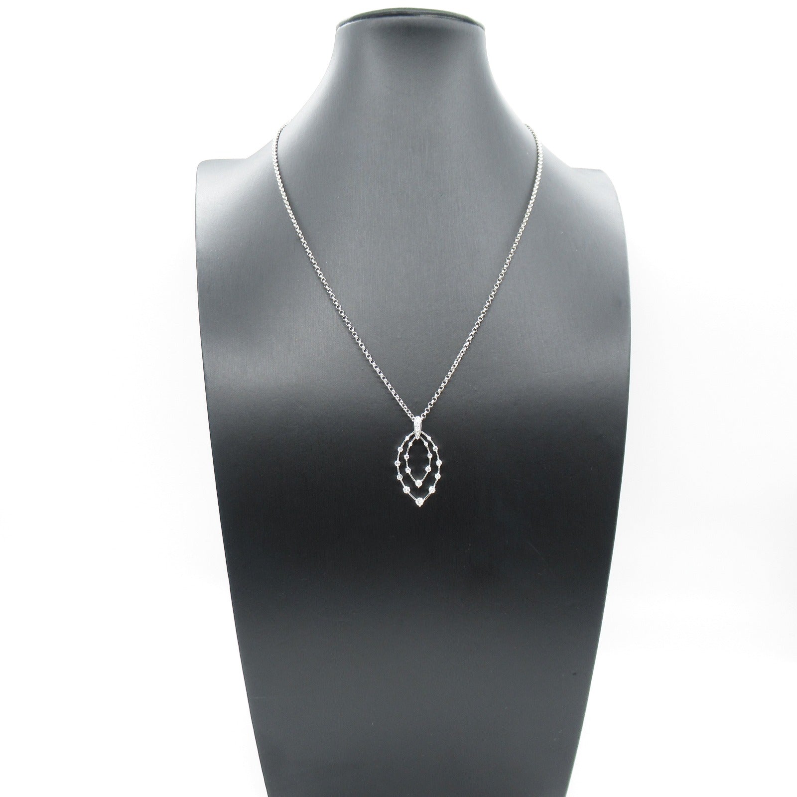 K18WG White Gold Diamond Necklace Jewelry