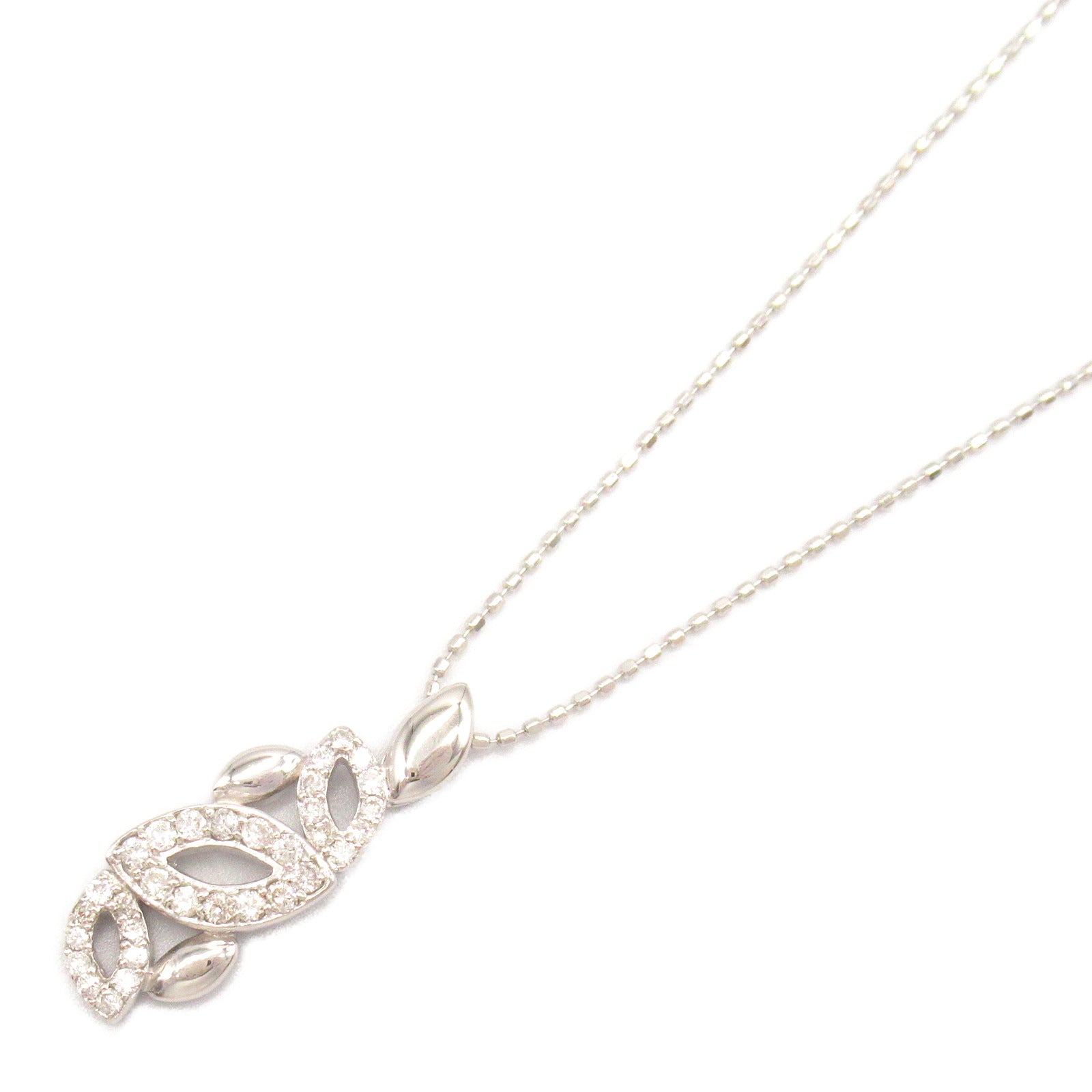 K18WG White Gold Diamond Necklace Jewelry