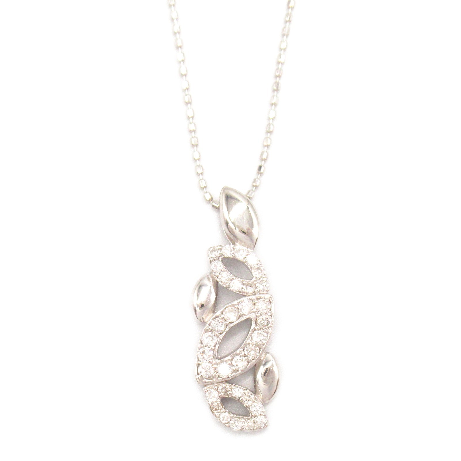 K18WG White Gold Diamond Necklace Jewelry