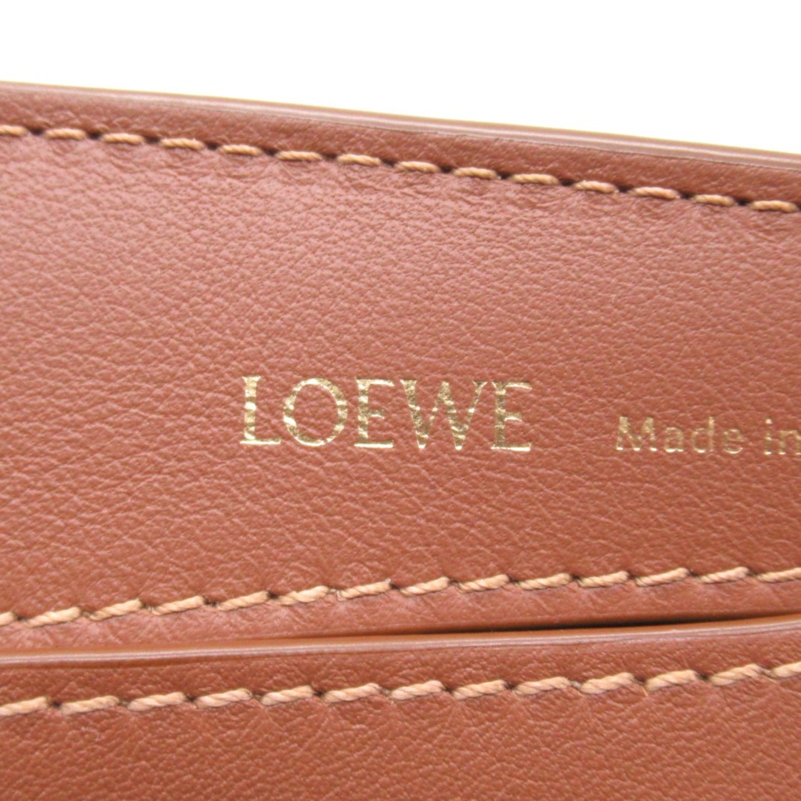 Loewe Luna Leather Fabric Shoulder Bag Brown