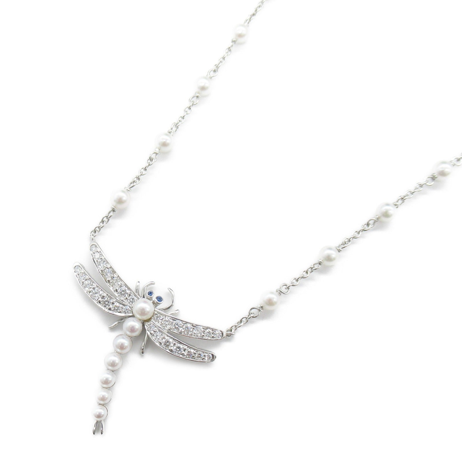 Tiffany & Co Platinum Dragonfly Pearl Necklace