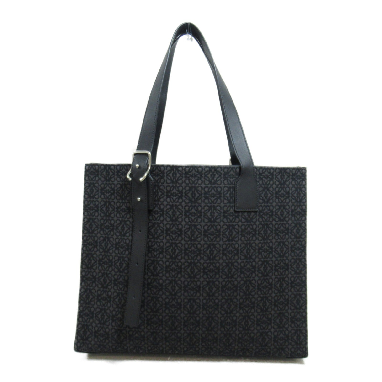 Loewe Buckle Horizontal Tote Bag Black Leather