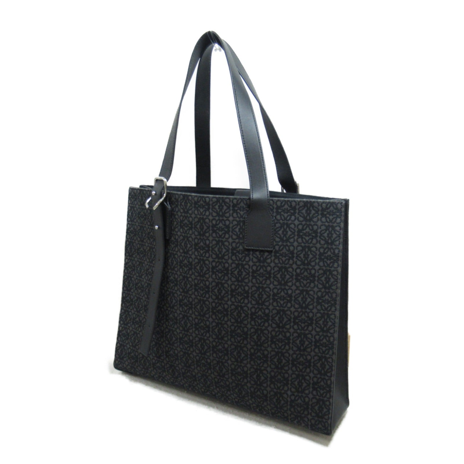 Loewe Buckle Horizontal Tote Bag Black Leather