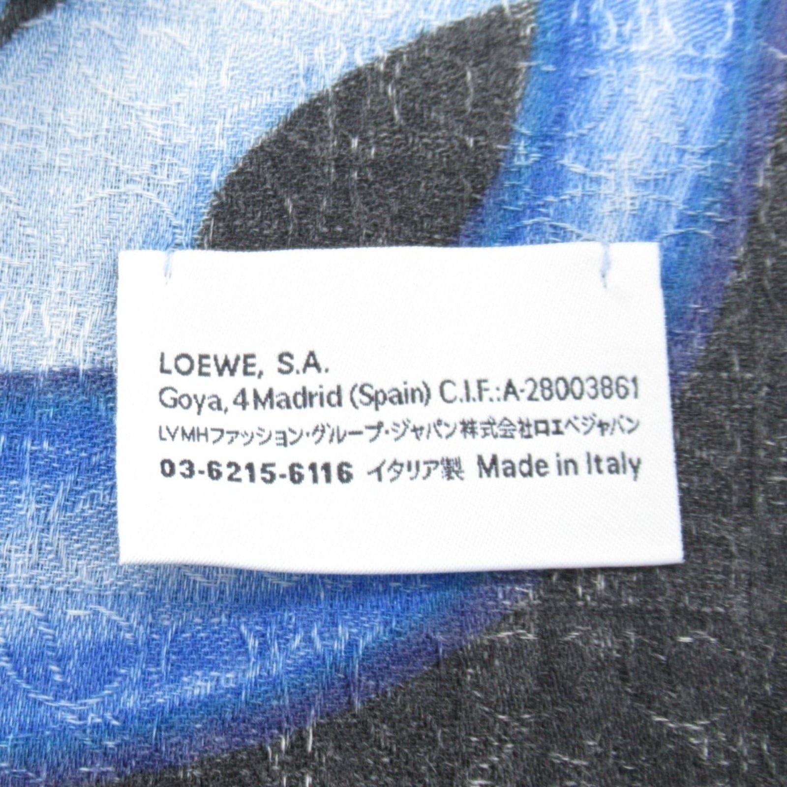 Loewe Silk Cashmere Scarf Blue