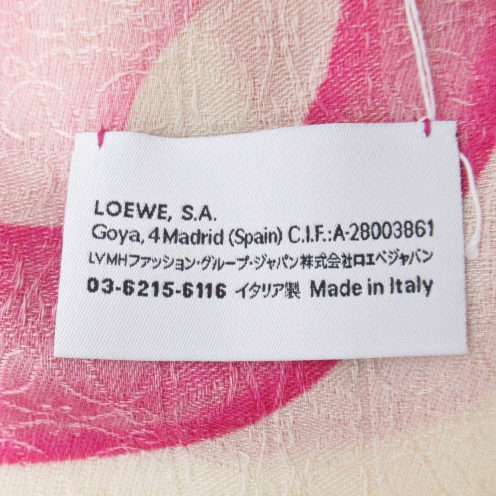 Loewe Silk Cashmere Scarf Pink