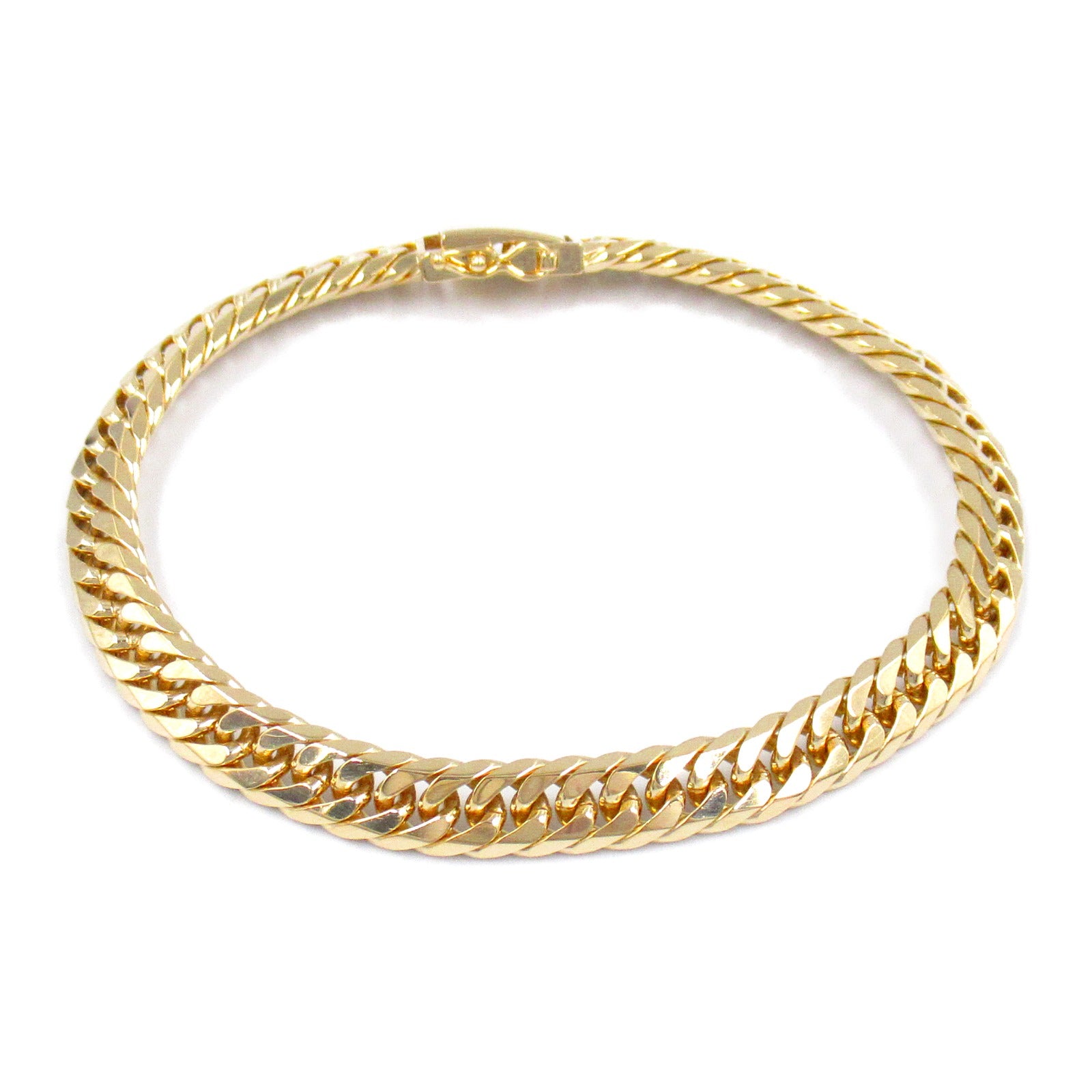 K18 Yellow Gold 6 Men W Chain Bracelet