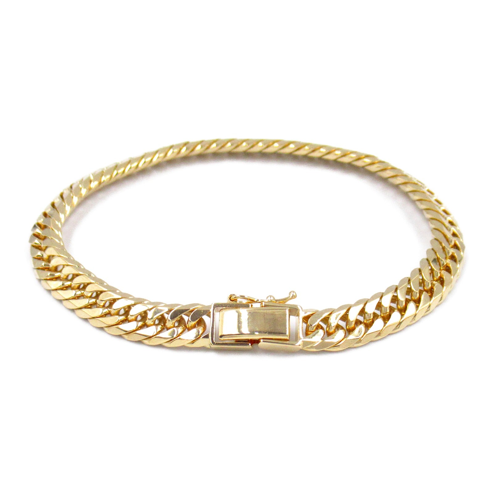 K18 Yellow Gold 6 Men W Chain Bracelet